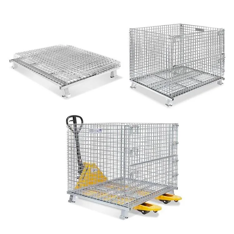 Heavy Duty OEM and ODM Q235 High Capacity Storage Warehouse Mesh Box Wire Cage/Metal Bin Storage Container