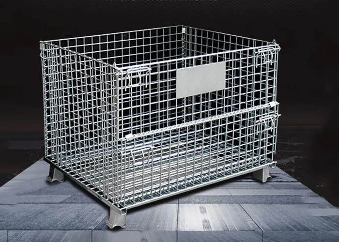 Industrial Folding Rolling Metal Steel Wire Mesh Warehouse Storage Cage