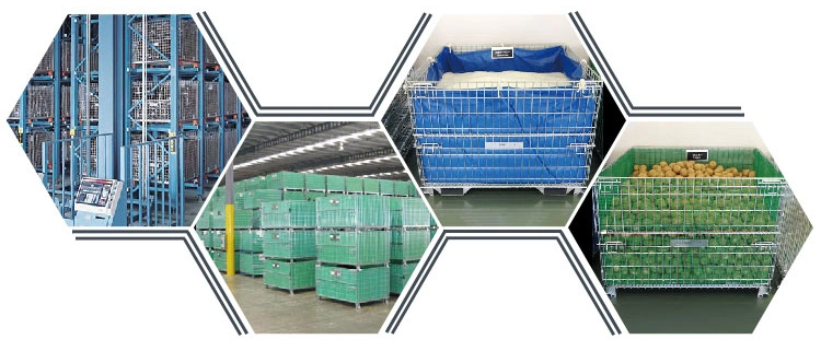 Lockable Wire Mesh Warehouse Metal Storage Cage with Wheels