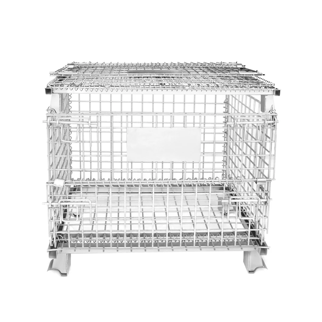 Wire Mesh Container Foldable Collapsible Steel Metal Wire Mesh Storage Cage Pallet Containers