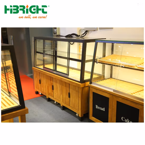 スーパーマーケット、パン、ペストリー、木製の金属製ベーカリー棚